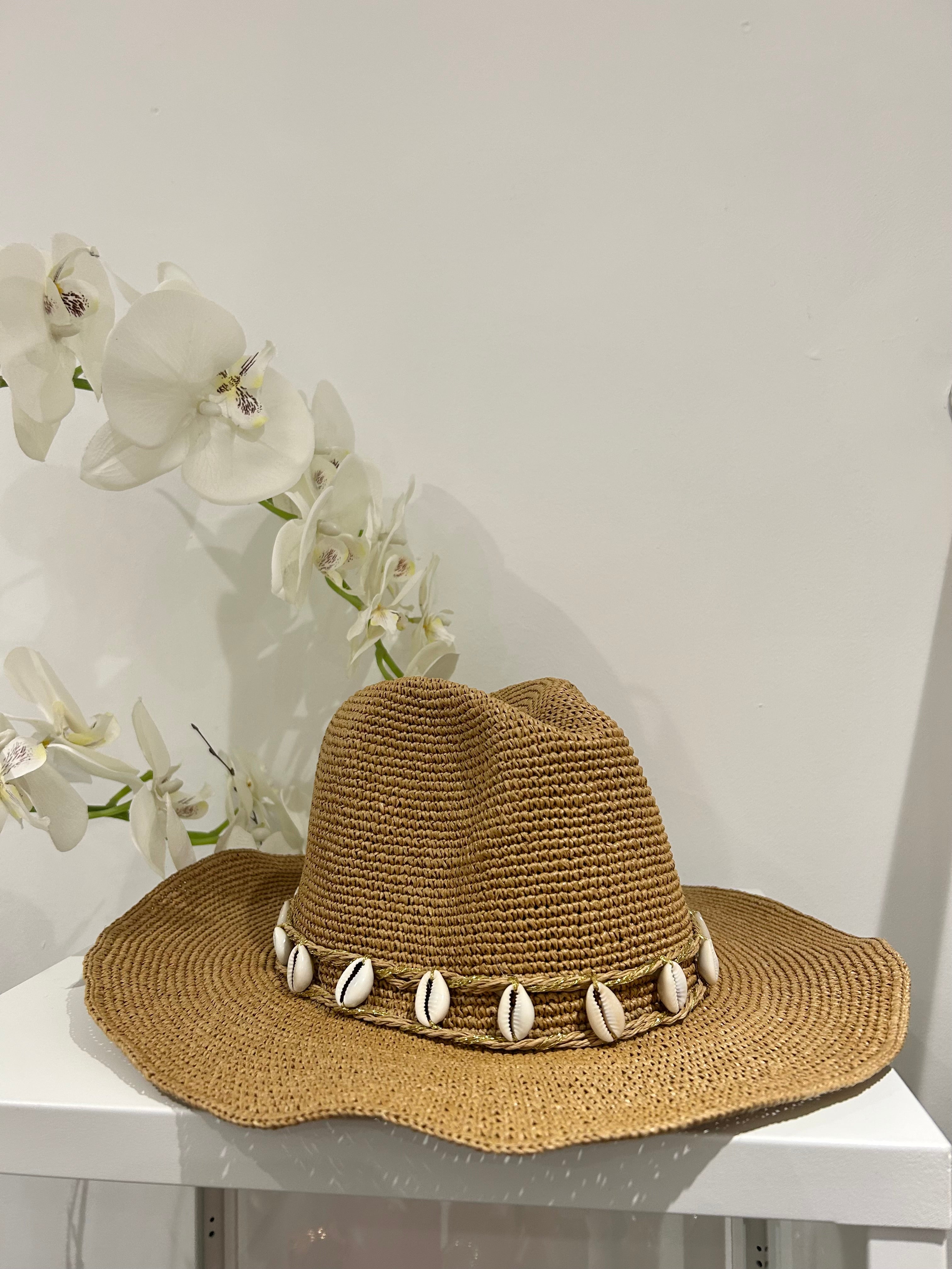 Shell Detail Straw Beach Hat (2 Colours) – No Angel Clothing