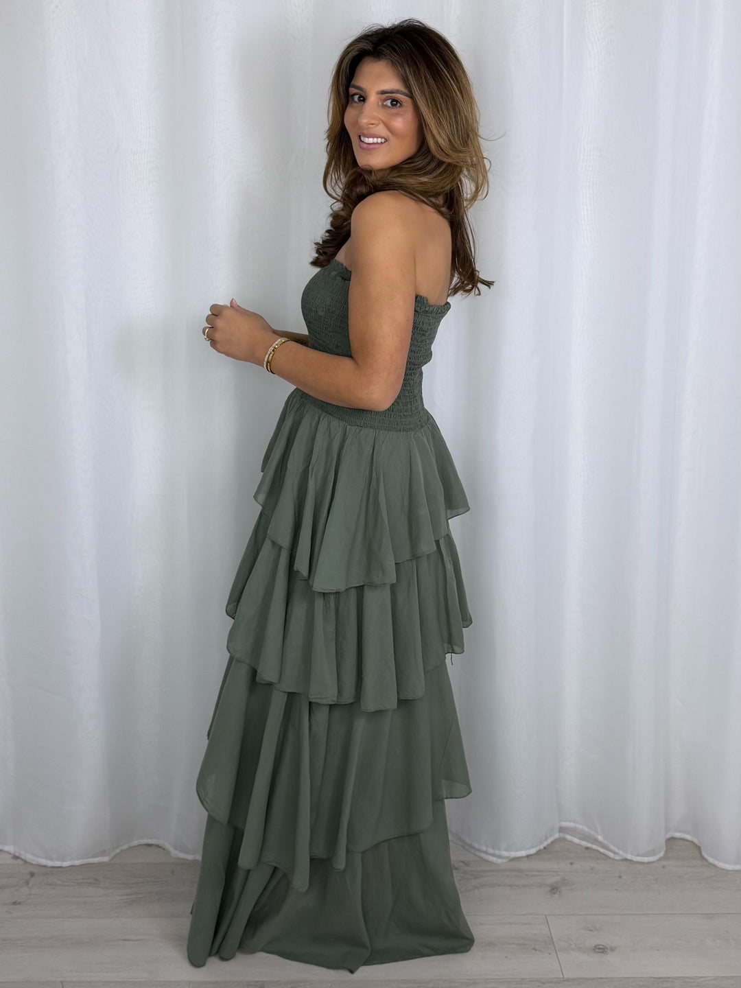 Smocked Frill Maxi Dress (6 Colours)