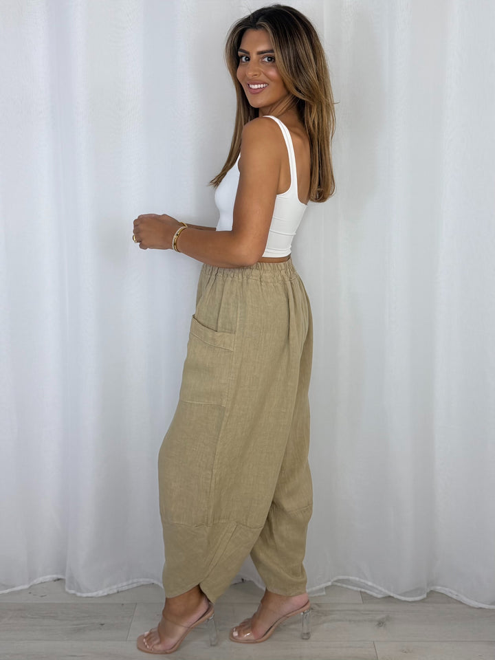 Pocket Detail Linen Trousers (4 Colours)
