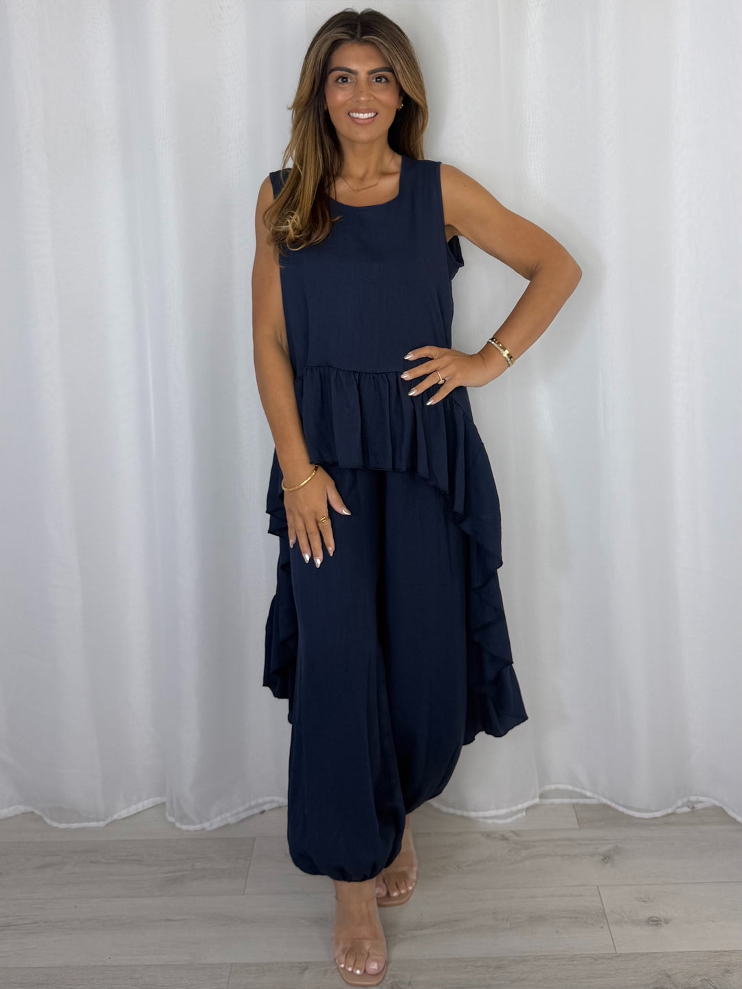 Frill High Low Balloon Trouser Co-Ord (6 Colours)