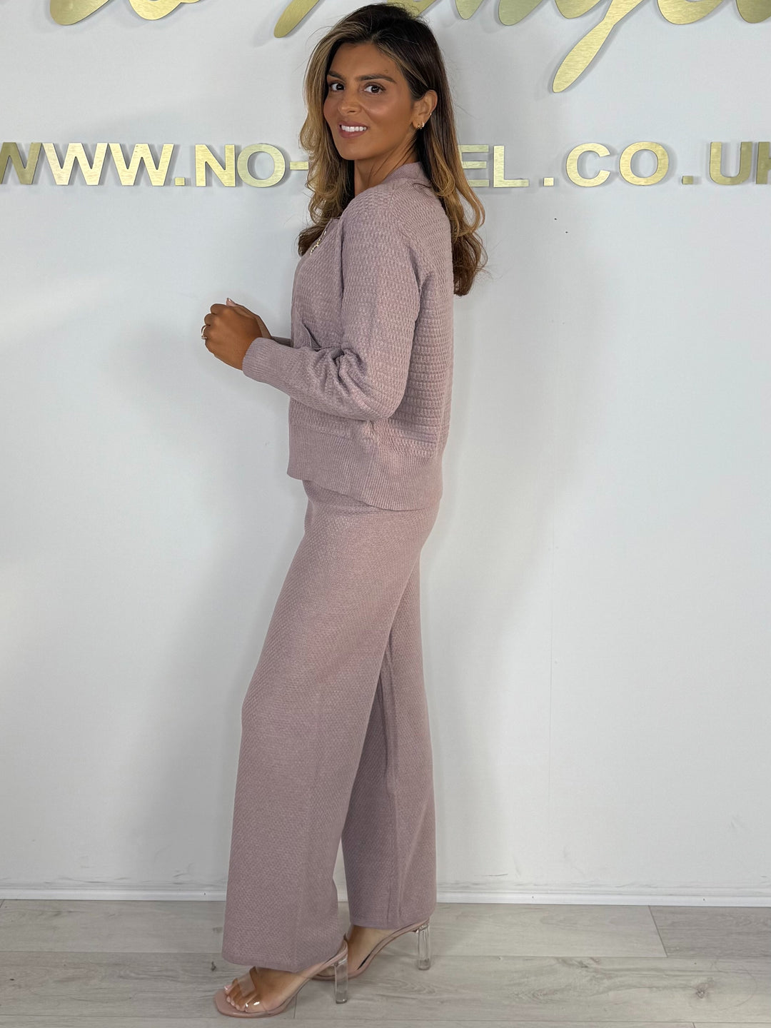 Waffle Effect Pocket Detail Zip Up Bomber & Straight Leg Trouser Co-ord (3 Colours)