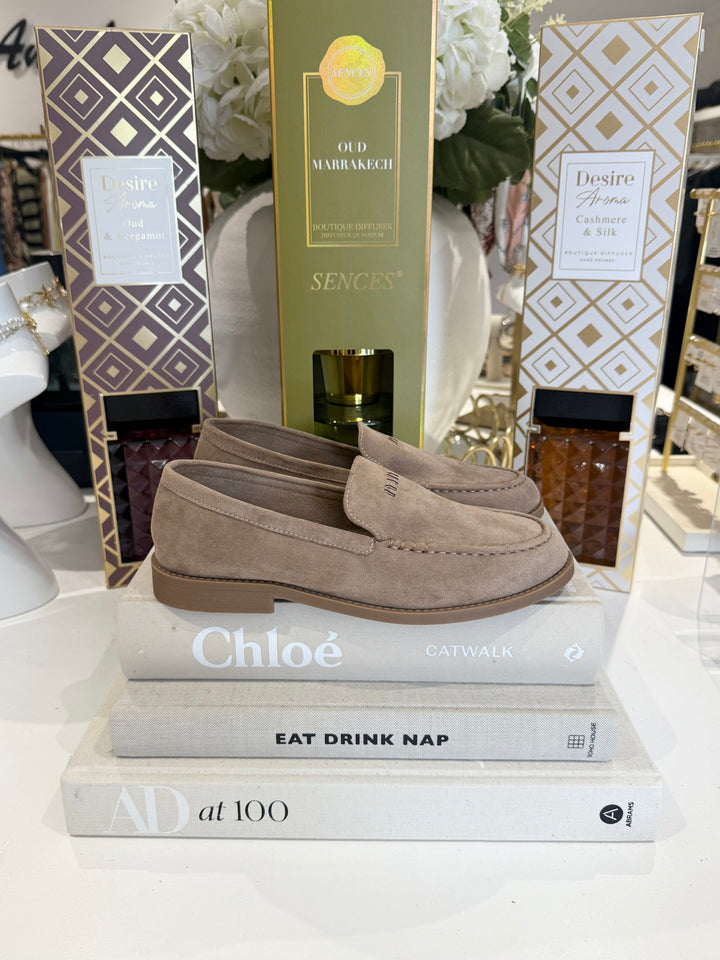 Beige Plain Loafers