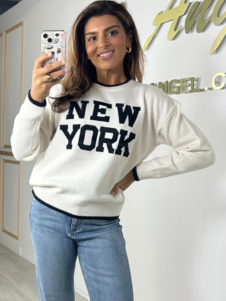 New York Round Neck Soft Knit Jumper (2 Colours)