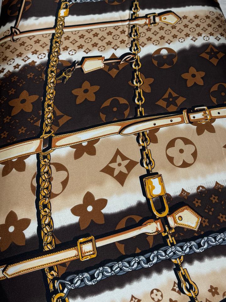 Flower Chain Detail Silky Scarf (2 Colours)