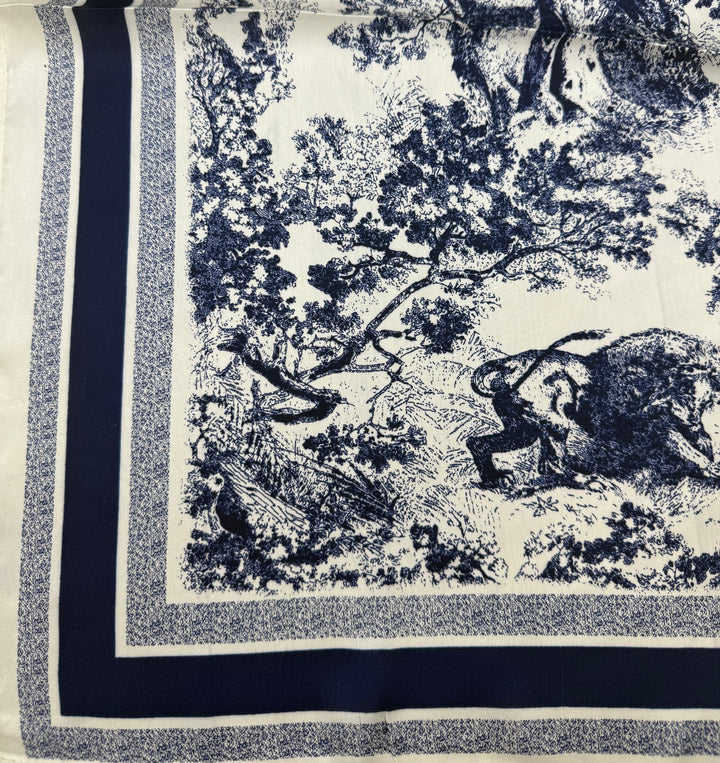 Tree/Animal Pattern Square Neck Scarf (3 Colours)