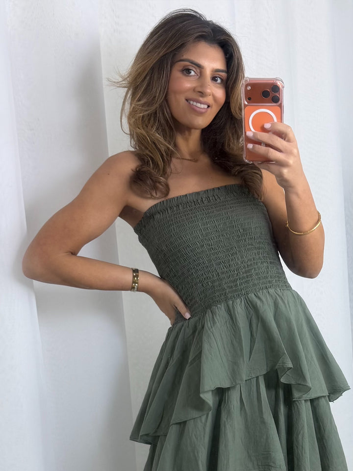 Smocked Frill Maxi Dress (6 Colours)