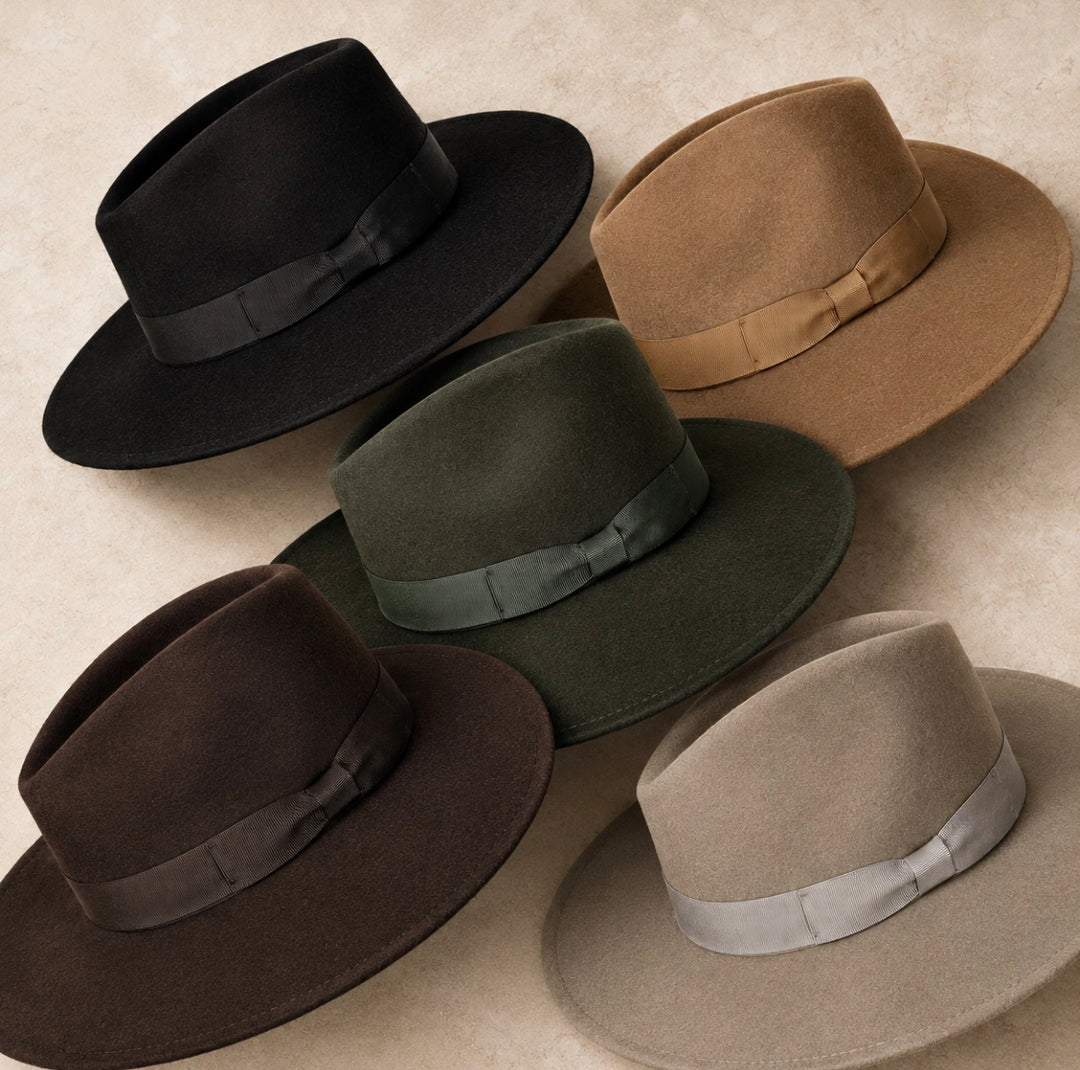 Bow Rim Wool Fedora Hat (5 Colours)
