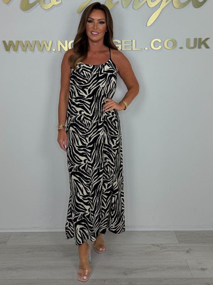 Animal Print Spaghetti Strap Maxi Dress (4 Colours)