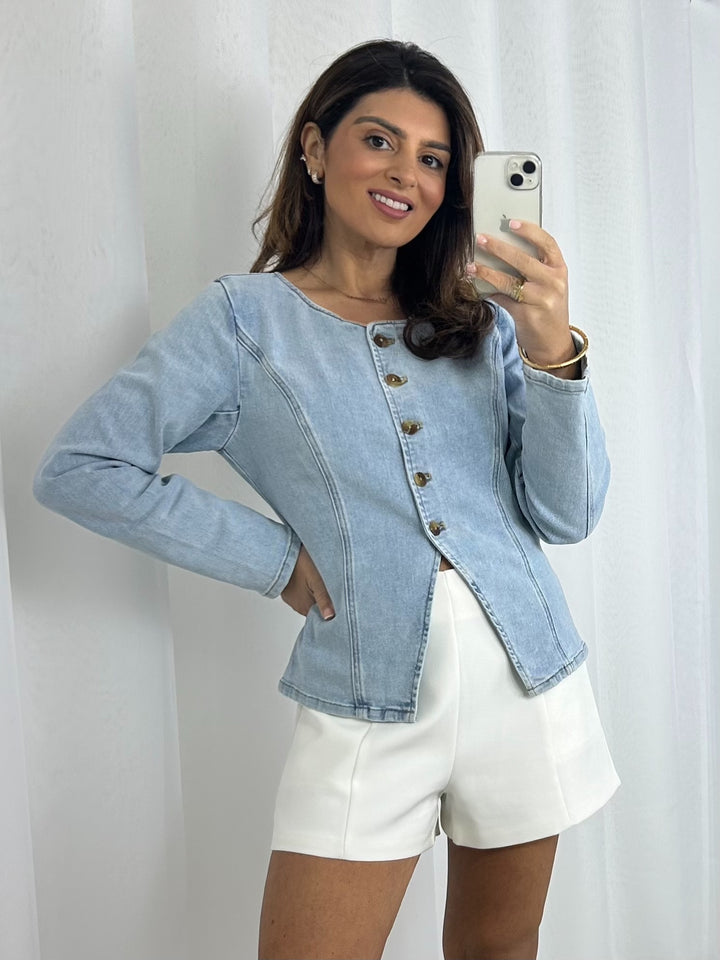 Long Sleeve Denim Top