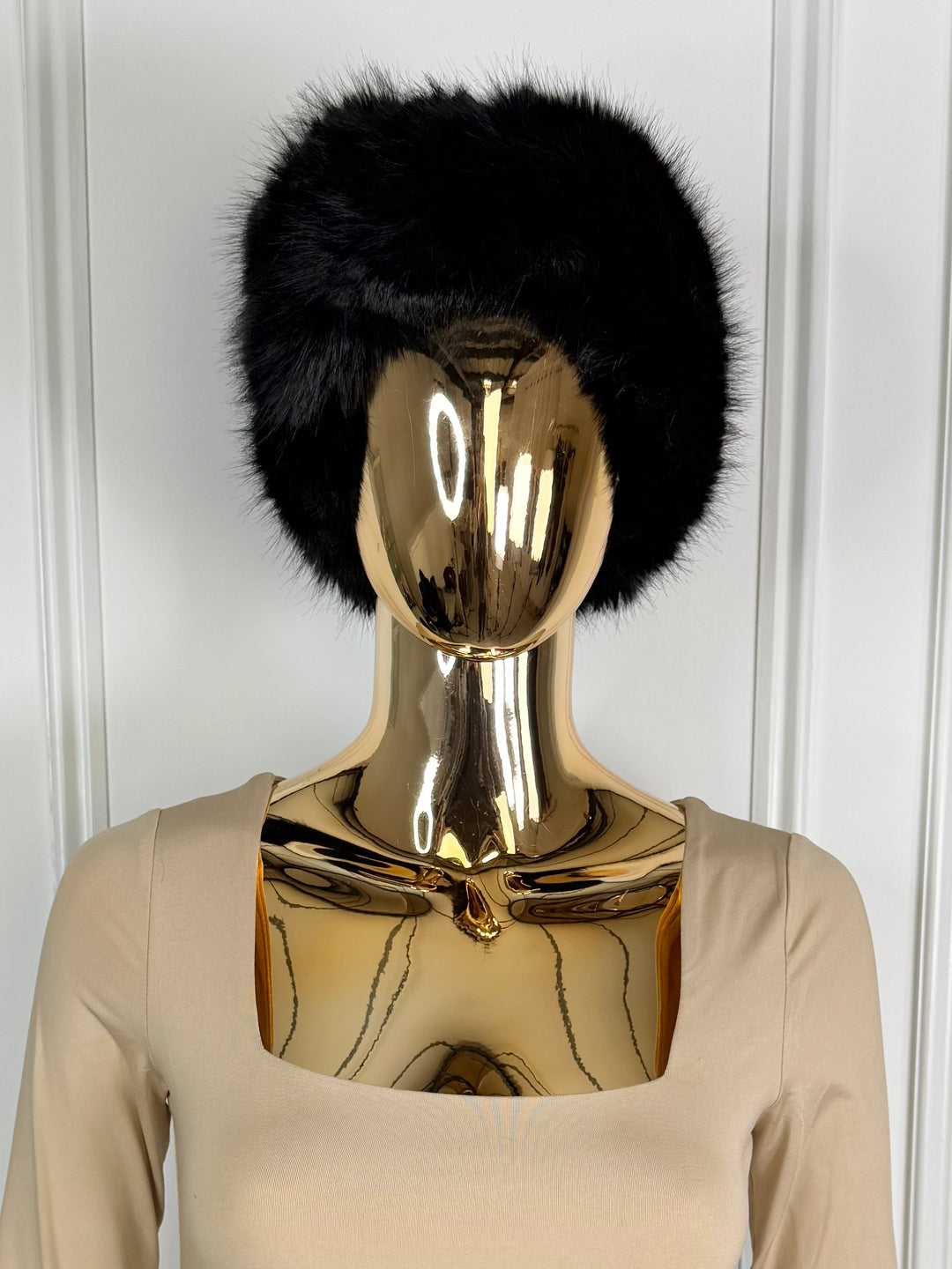 Black Faux Fur Hat
