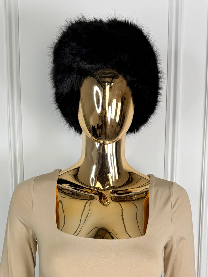 Black Faux Fur Hat