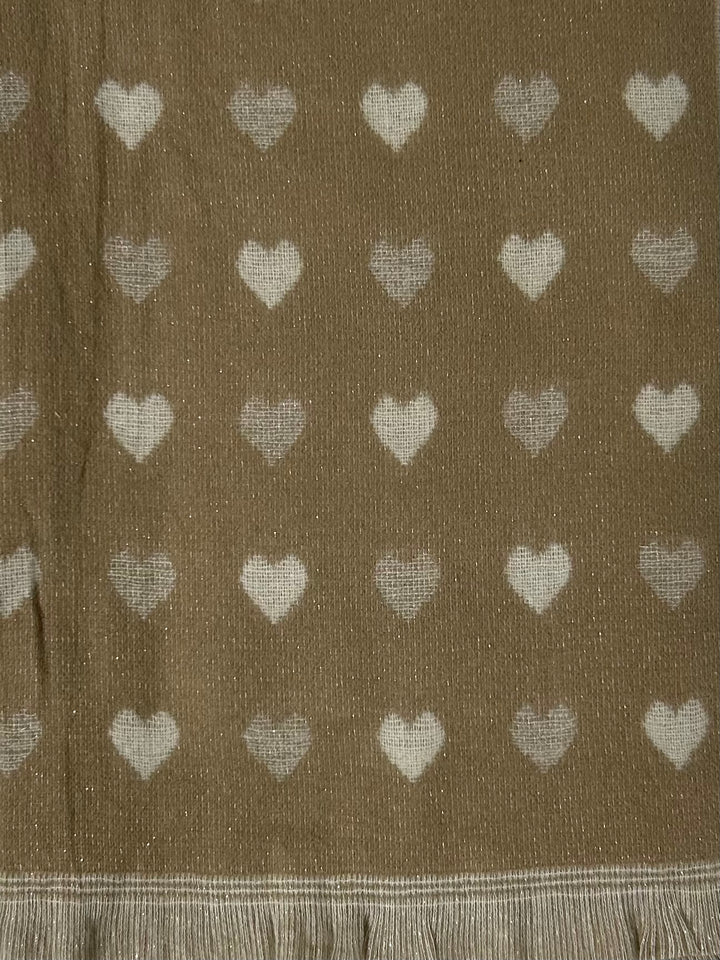 Heart Design Fleck Detail Frayed Edge Scarf (2 Colours)