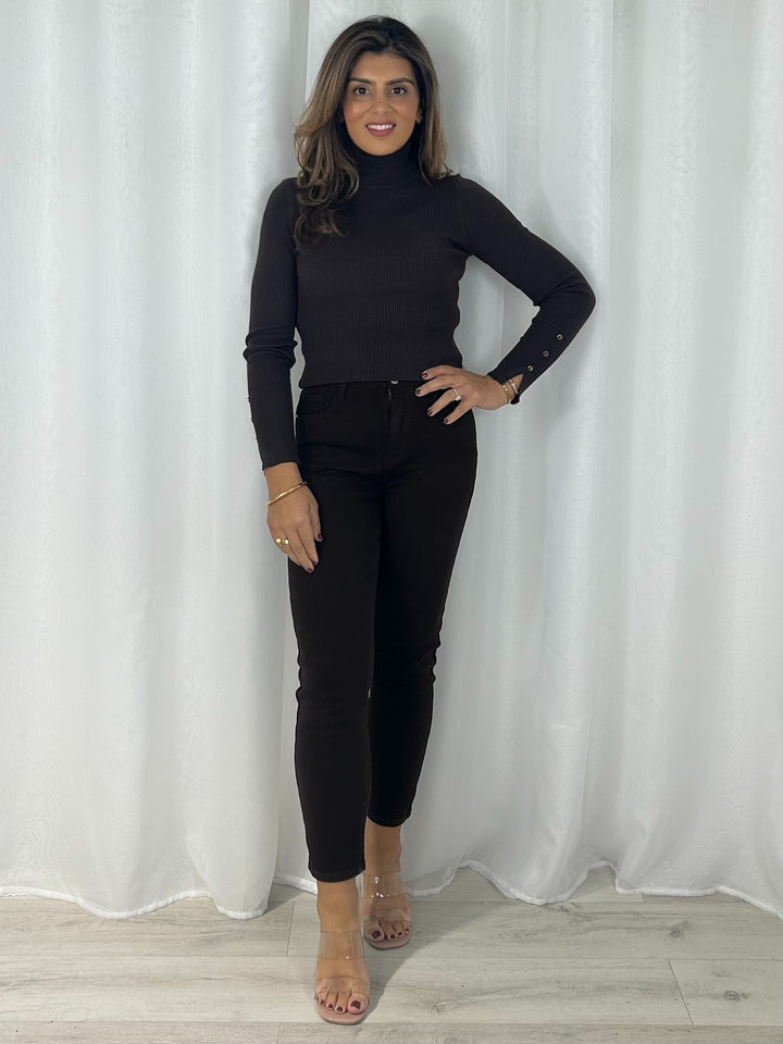 Brown Denim Mom Jeans