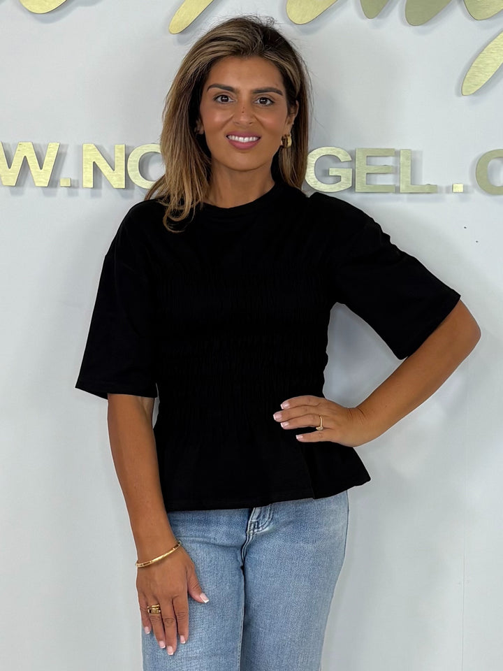Smocked Peplum T-Shirt (3 Colours)