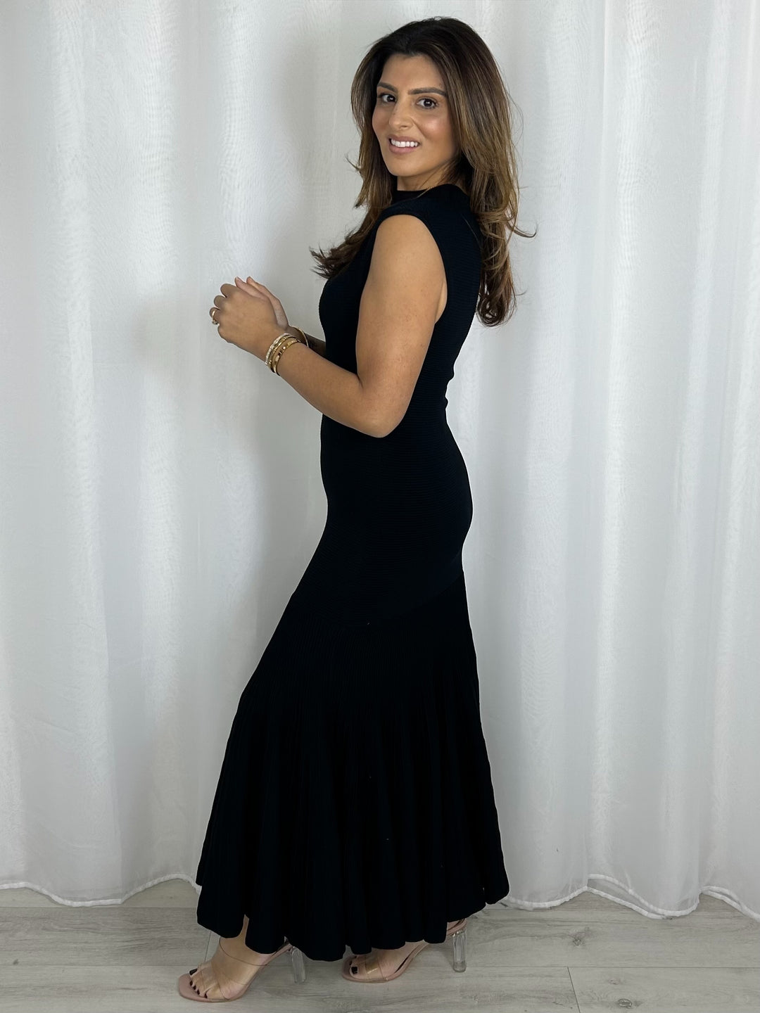 Sleeveless Ribbed Pleated Bottom Dress (3 Colours)