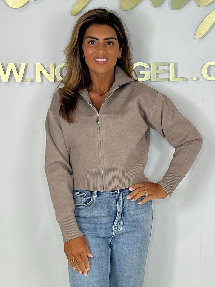 Knitted Funnel Neck Zip Up Jumper (4 Colours)