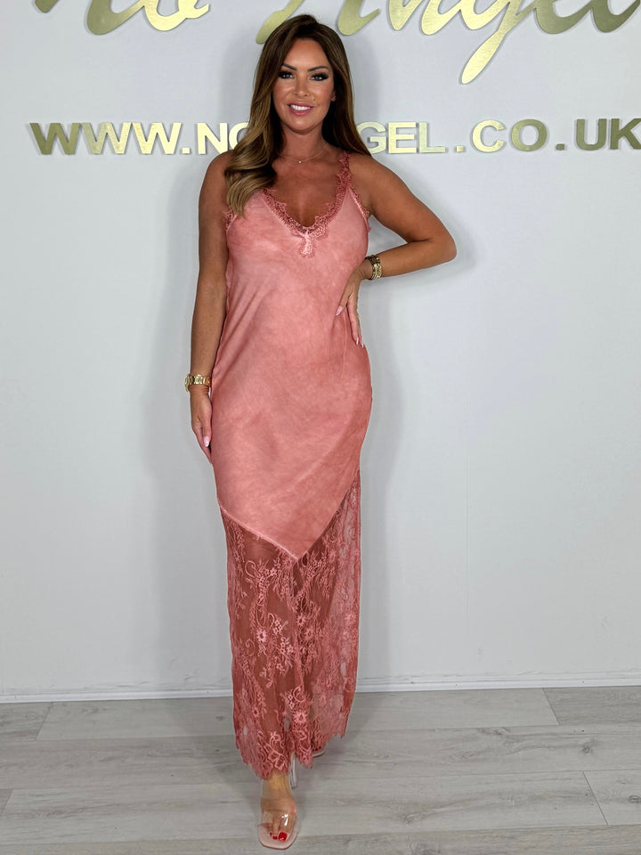 Lace Trim Slip Maxi Dress (4 Colours)