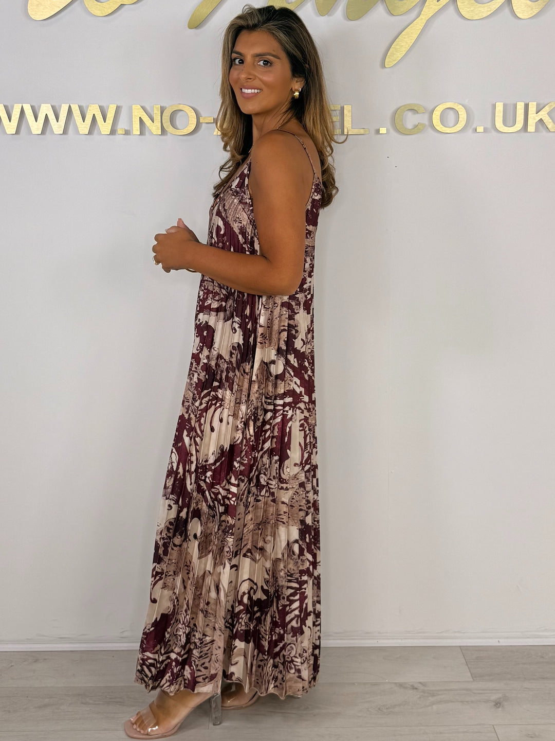 Pleated Paisley Print Spaghetti Strap Maxi Dress (3 Colours)