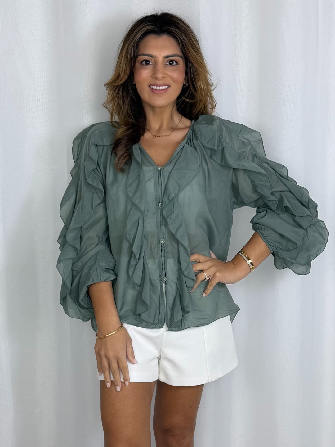 Frill Long Sleeve Top (7 Colours)