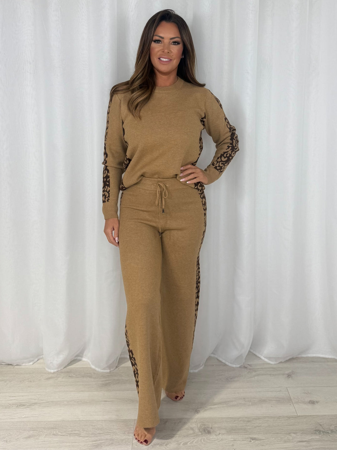 Leopard Print Soft Knit Trouser Co-Ord (5 Colours)