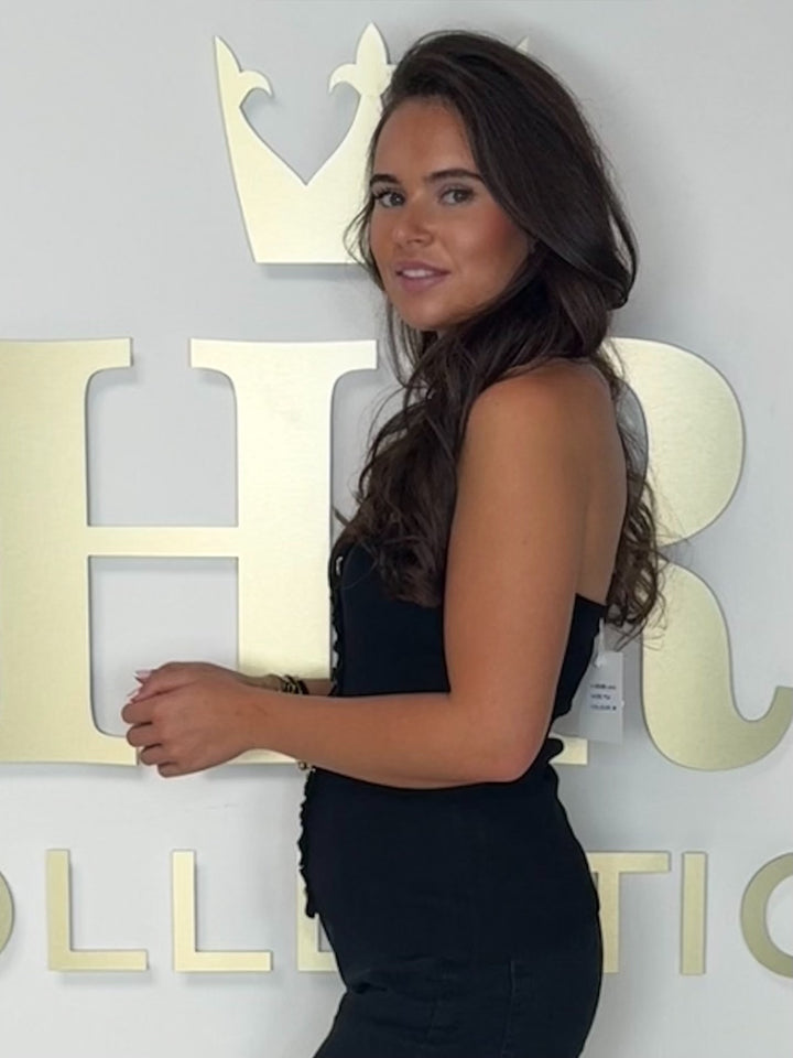 Flat Knit Gold Button Halter Neck Top (3 Colours)