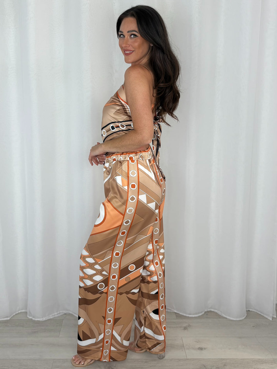 Circle Print Handkerchief Top And Trouser Co-Ord (4 Colours)