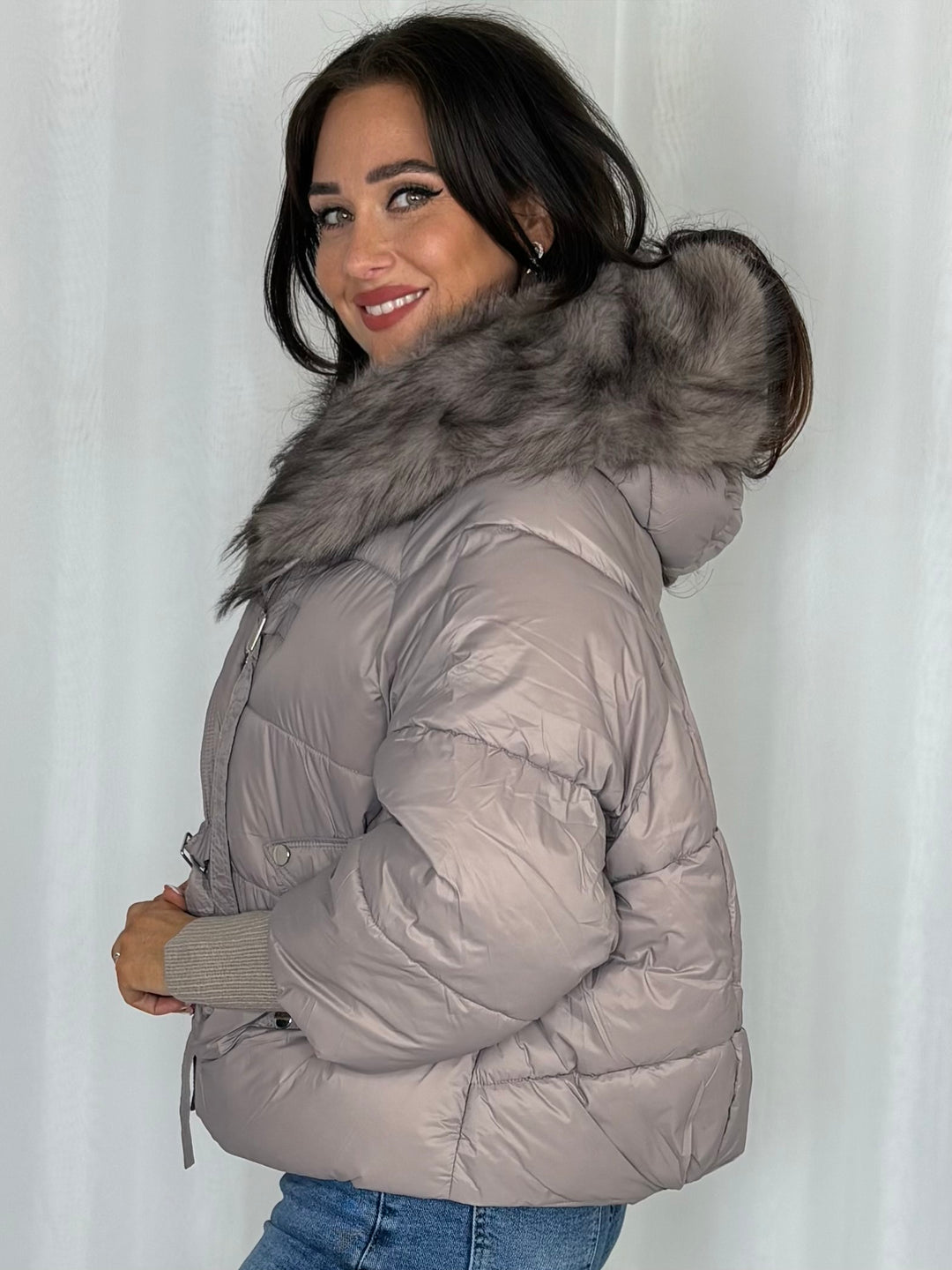Faux Fur Hooded Puffer Jacket
