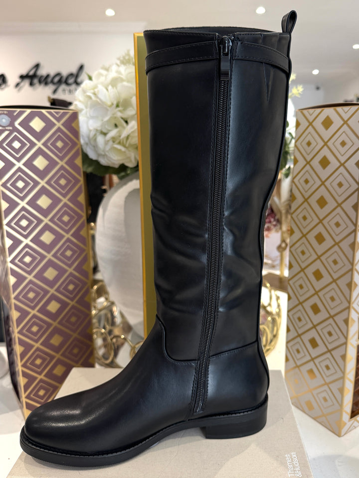 High Gold Buckle Knee High Boots