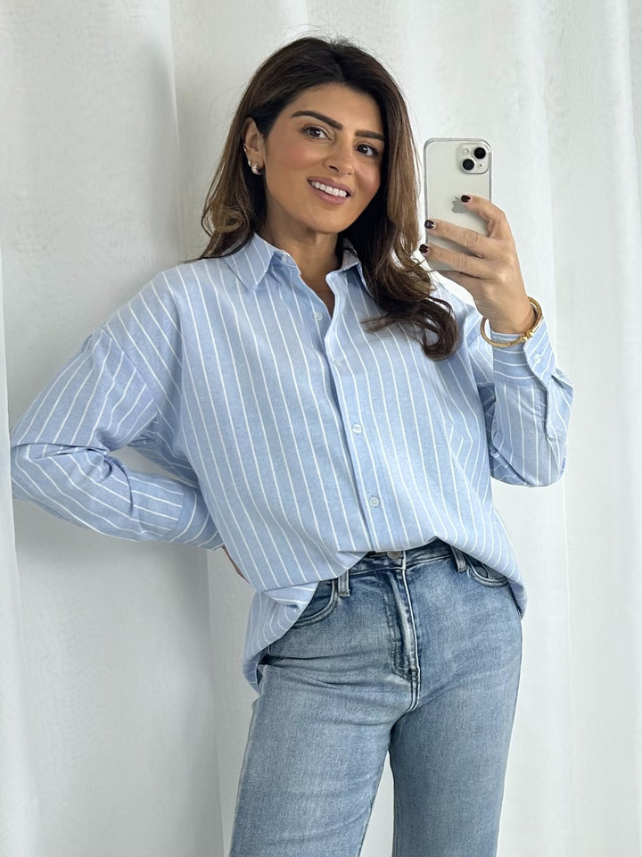 Pinstripe Collared Shirt (2 Colours)