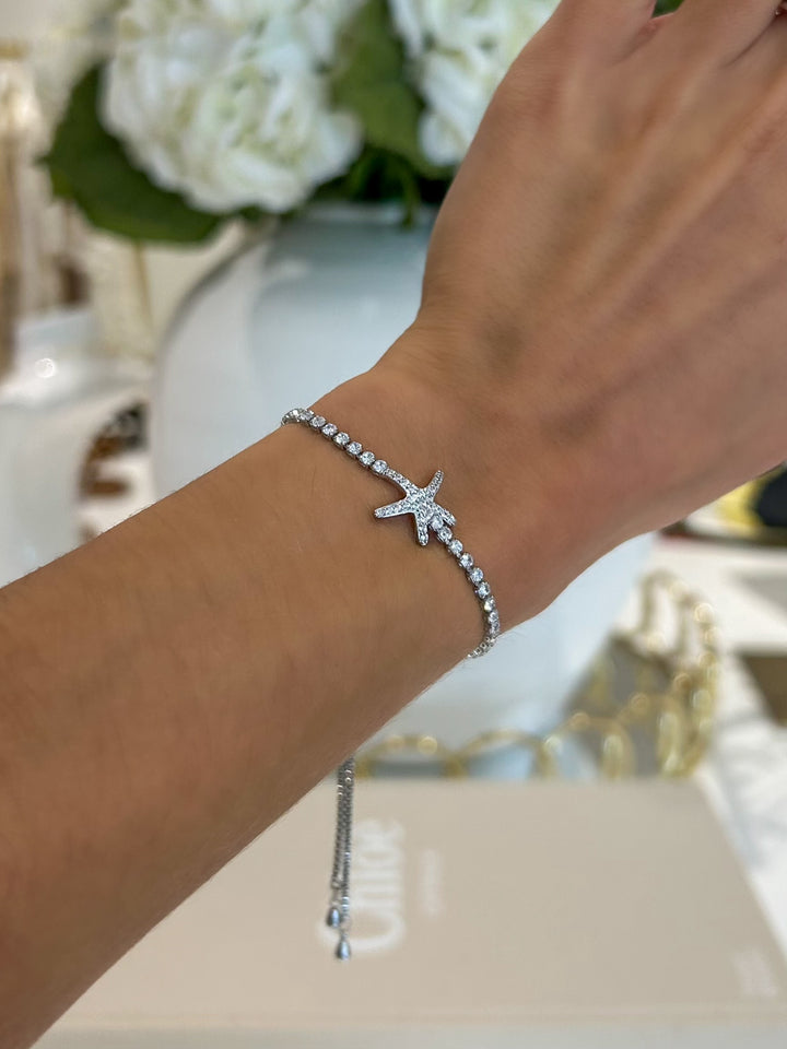 Starfish Diamante Adjustable Bracelet (2 Colours)