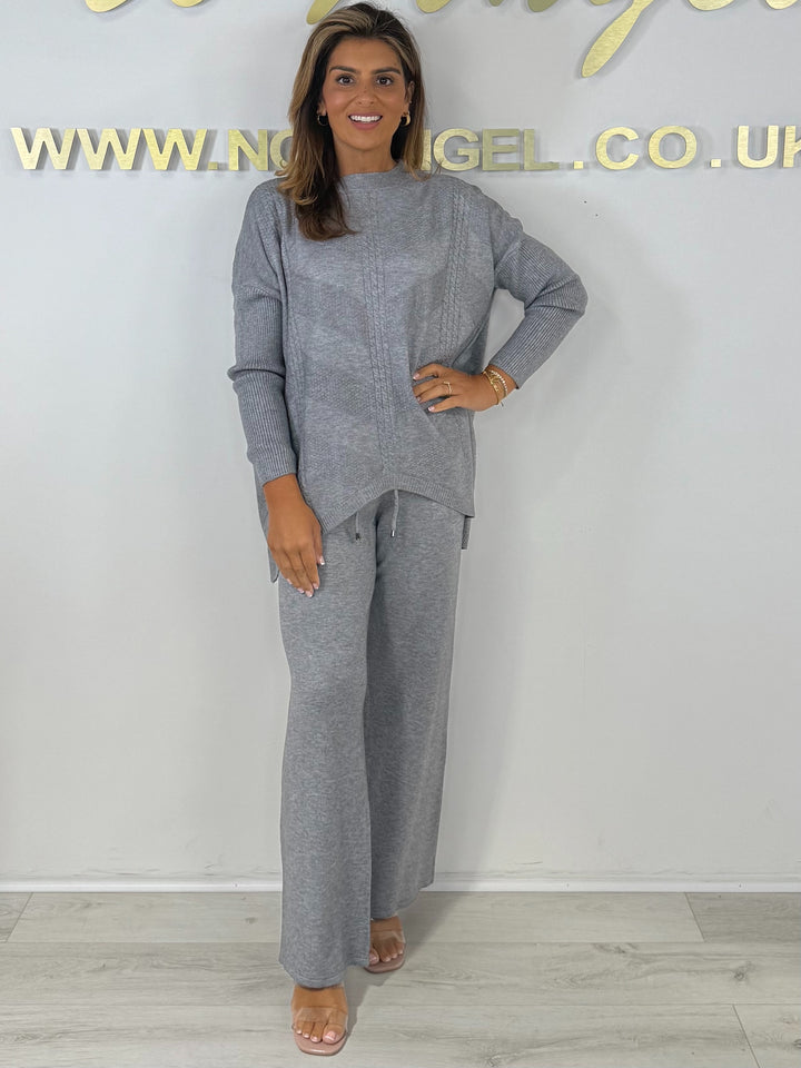 Soft Knit Cable Design Jumper & Wide Leg Trouser Co-ord (6 Colours)