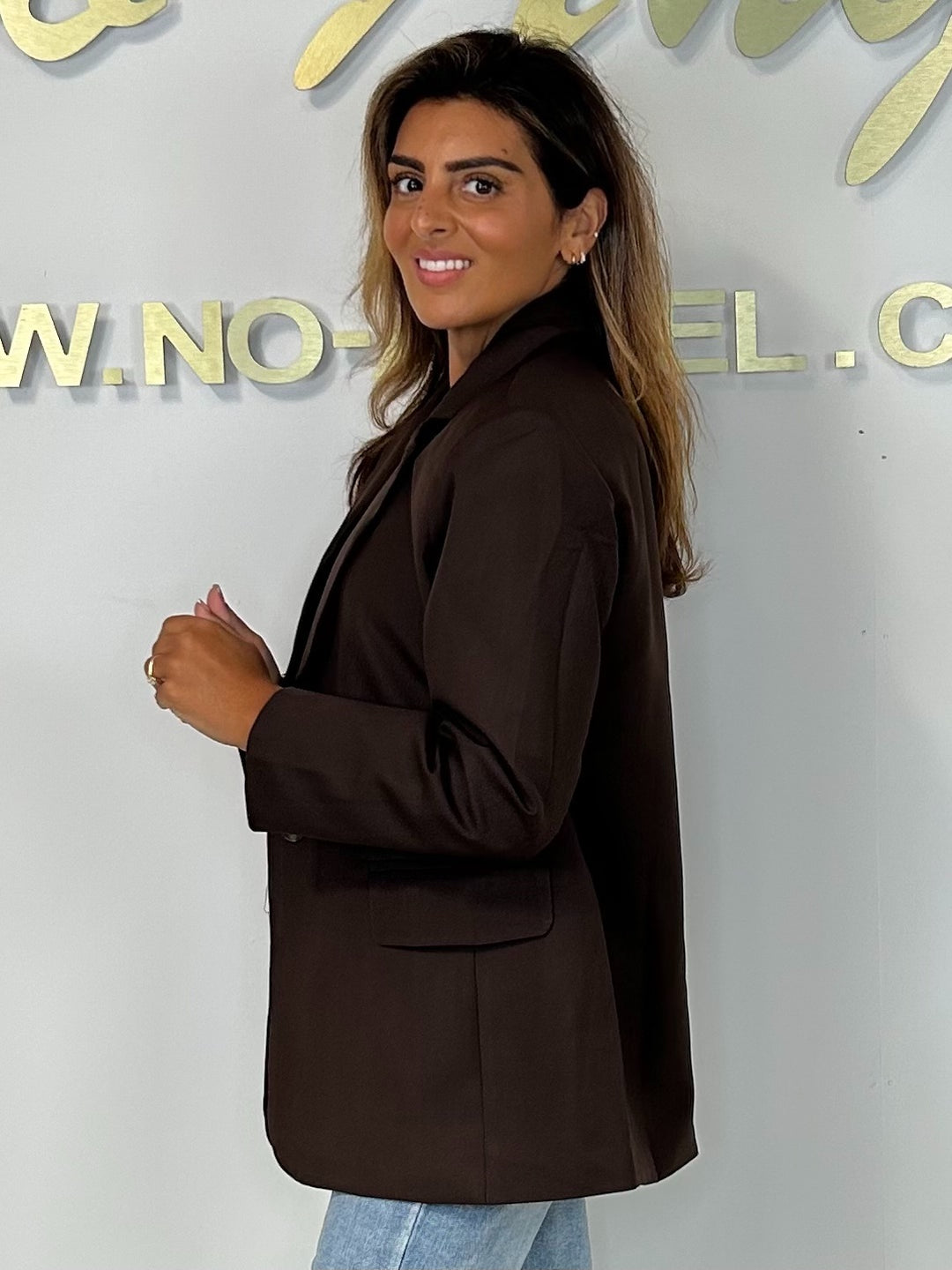 Single Button Shoulder Pad Oversized Blazer (2 Colours)