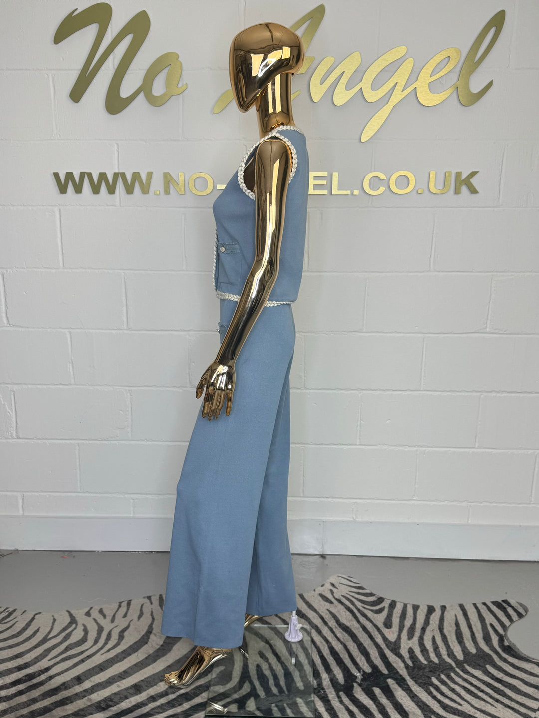 Plaited Trim Waistcoat & Trouser Co-ord (2 Colours)