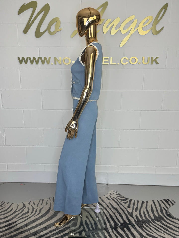 Plaited Trim Waistcoat & Trouser Co-ord (2 Colours)