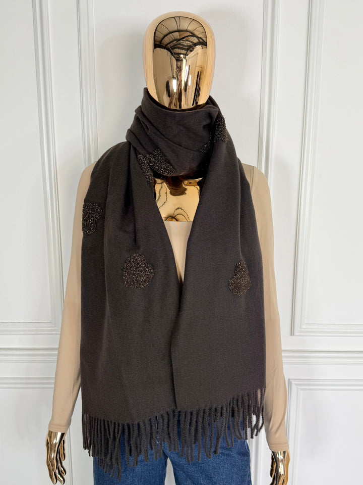 Heart Fleck Tassel Scarf