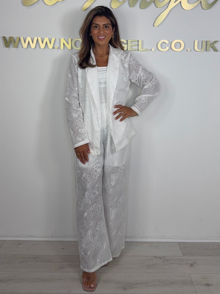 Embroidery Anglaise Oversize Blazer & Trouser Co-ord (2 Colours)