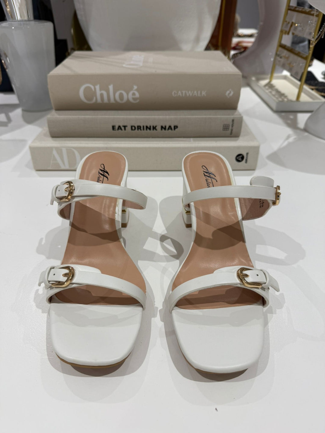 Double Buckle Strap Block Heel (4 Colours)