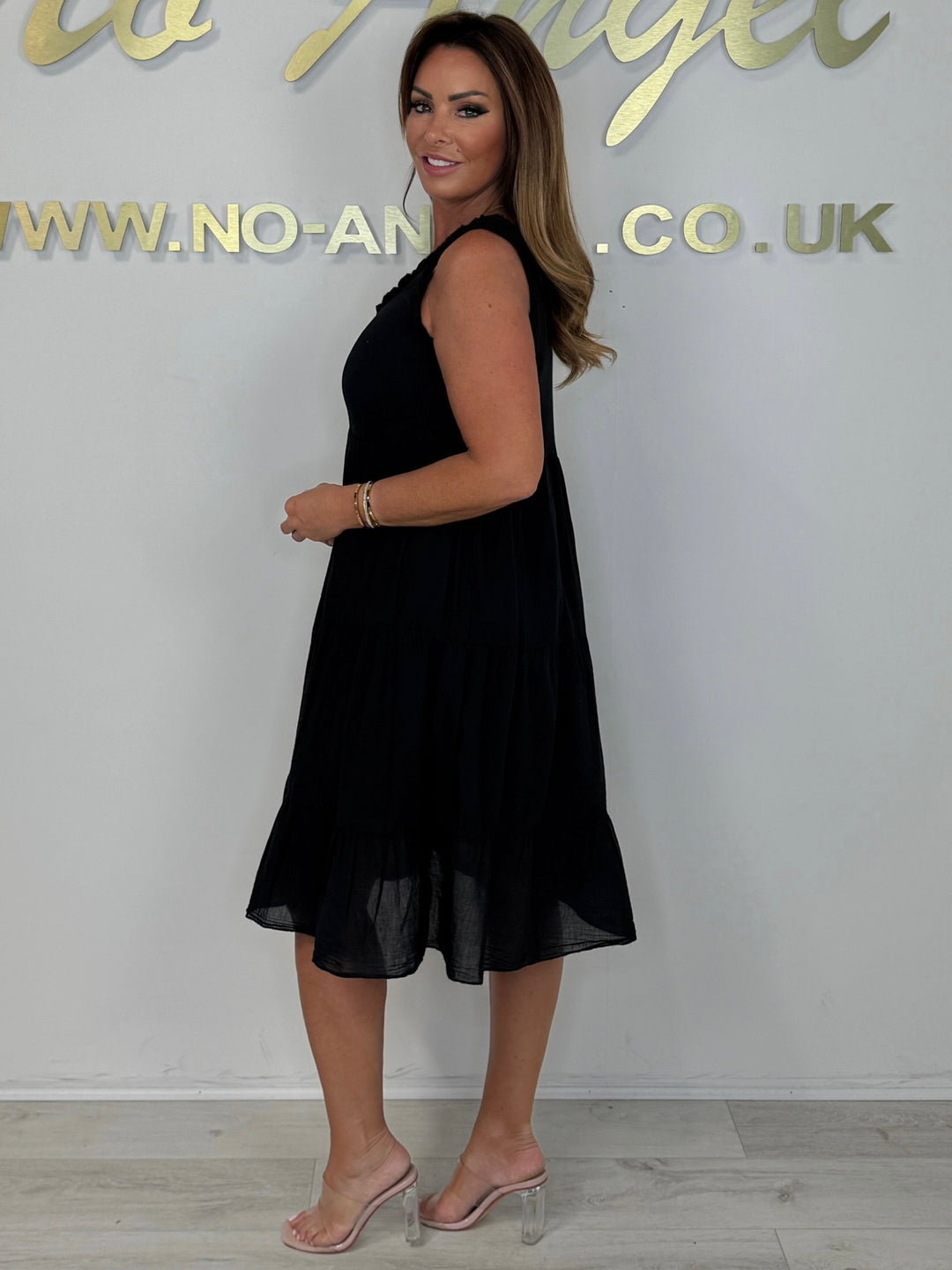 Ruffle Edge Ribbed Top Midi Dress (4 Colours)