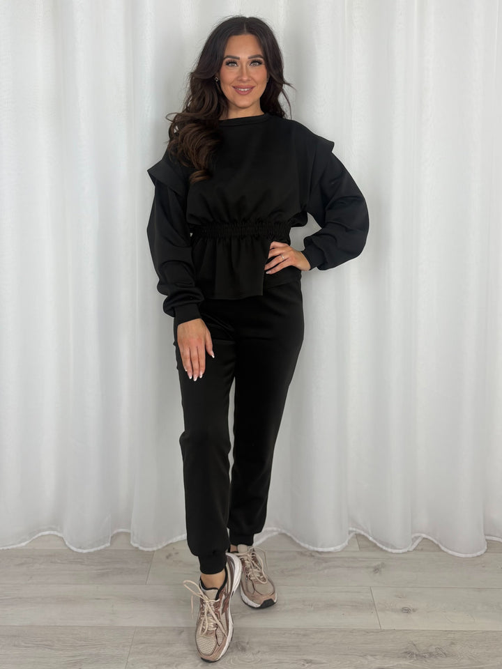 Peplum Top & Elasticated Waist Trouser Co-Ord (2 Colours)