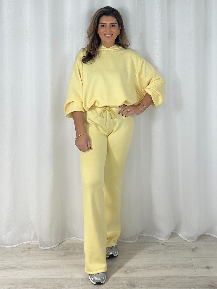 Balloon Sleeve Hooded Jumper & Flared Trouser Co-Ord (7 Colours)