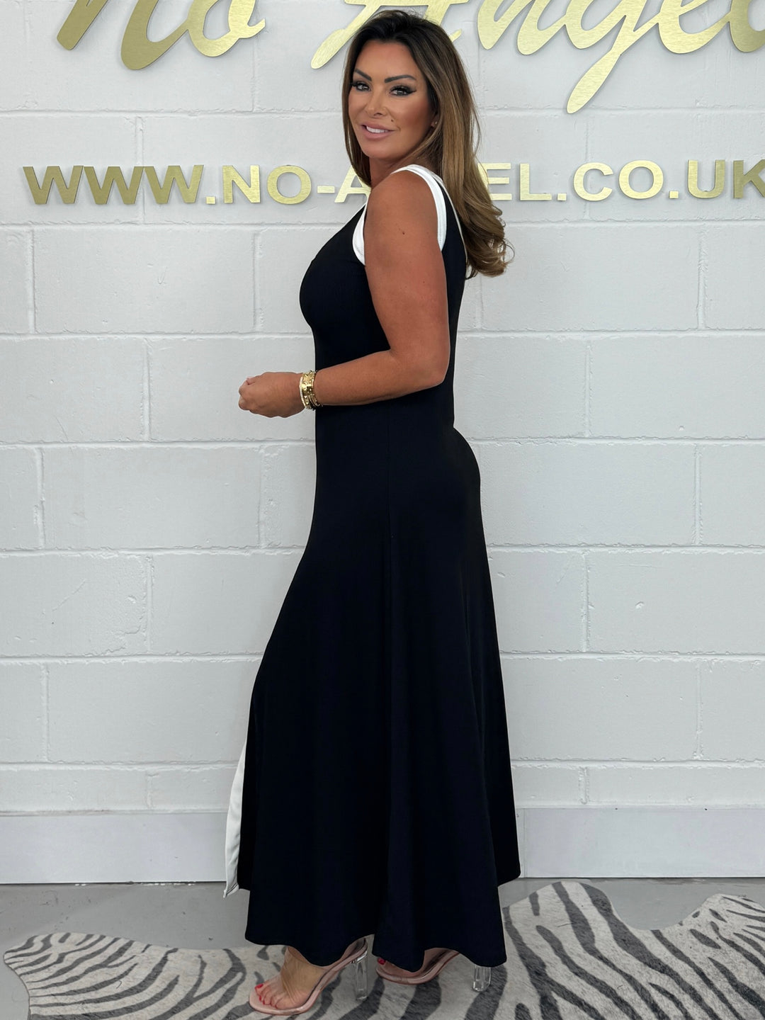 Panelled Front Split Maxi Dress