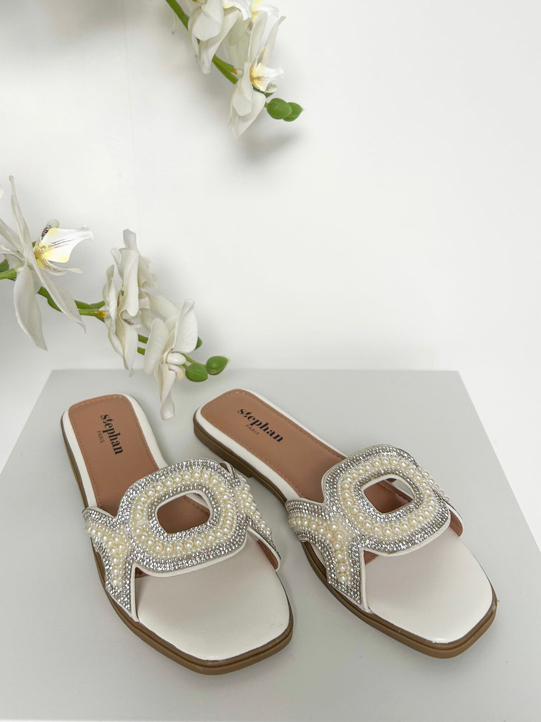 Jewel & Pearl Detail Sandals (3 Colours)