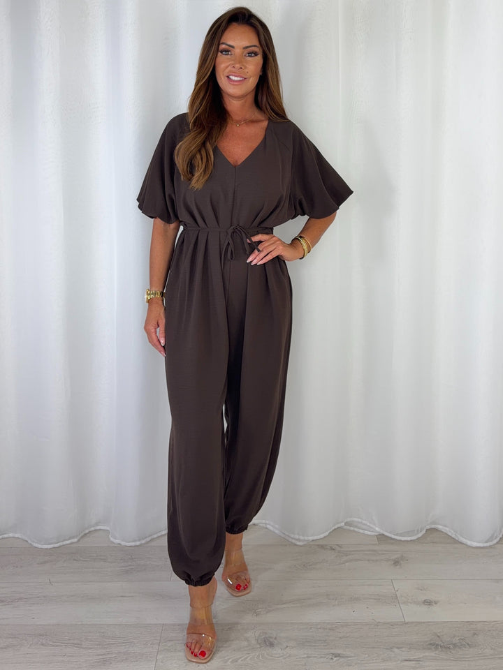 V-Neck Tie Up Waist Jumpsuit (5 Colours)