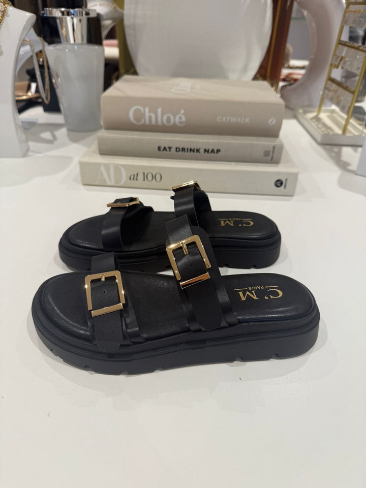 Chunky Sole Double Buckle Sandal (2 Colours)