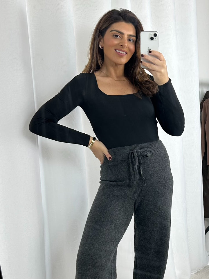 Soft Knit Drawstring Wide Leg Jogger (4 Colours)