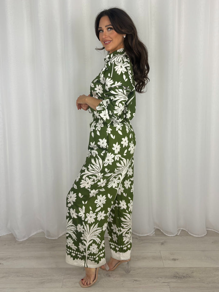 Floral Print Button Up Shirt & Trouser Co-Ord (6 Colours)