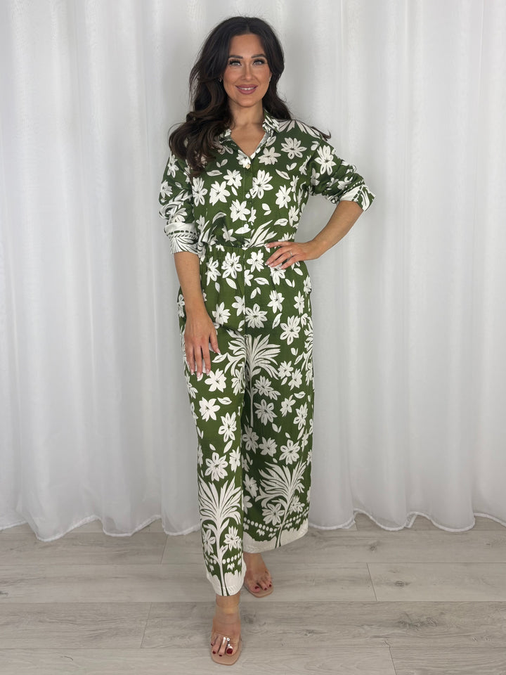 Floral Print Button Up Shirt & Trouser Co-Ord (6 Colours)