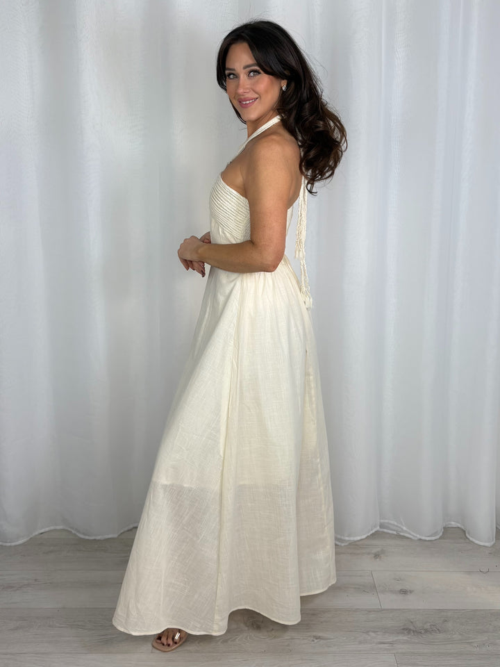 Halter Neck Cut Out Rope Detail Dress