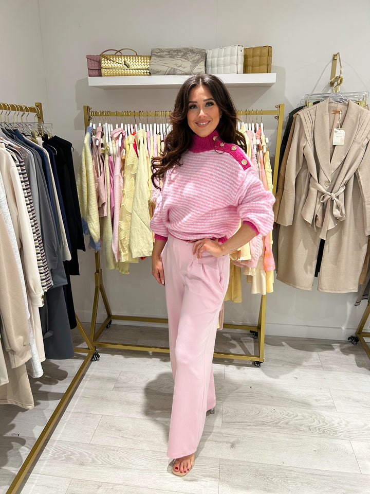 Pleated Front Straight Leg Jogger (10 Colours)