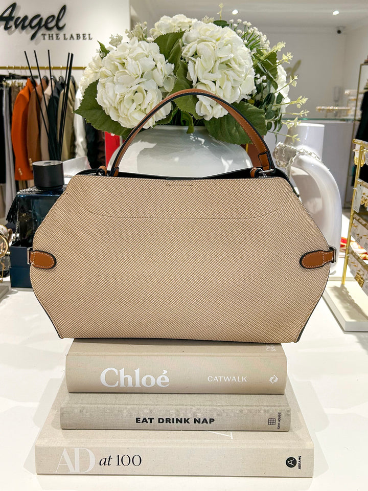 Two Toned Textured Buckle Bag